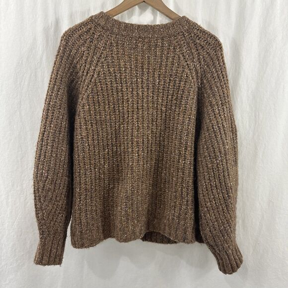 Lucky Brand Brown Oversized Chunky Knit Shaker Cardigan Womens Size XL Fall - Picture 2 of 10